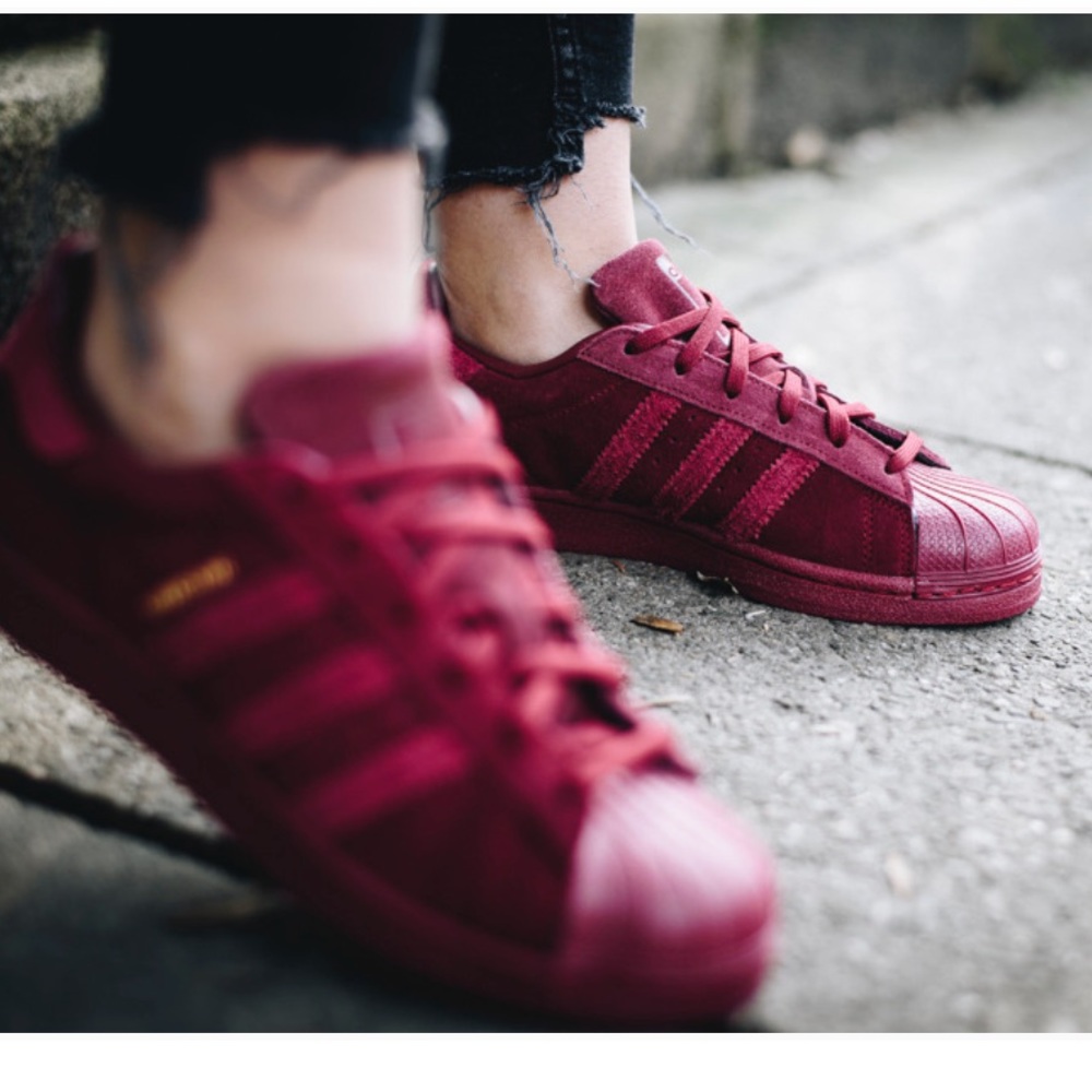 Adidas original superstar J sneakers, burgundy - Picture 2 of 6